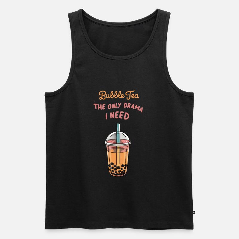 Bubble Tea Drama - Männer Premium Bio Tank Top - Schwarz