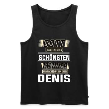 Denis der schönste Mann von Gott geformt Design - Männer Premium Bio Tank Top - Schwarz - Vorne - AI Model Male 178 light (178cm)