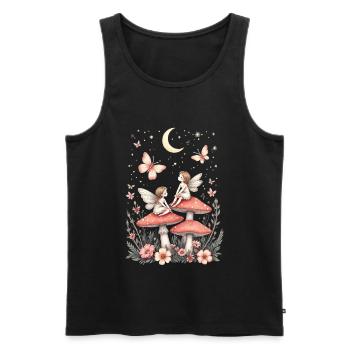 Fairytale Dwarf Wings Fantasy Illustration - Men's Premium Organic Tank Top - black - Front - AI Model Male 178 light (178cm)