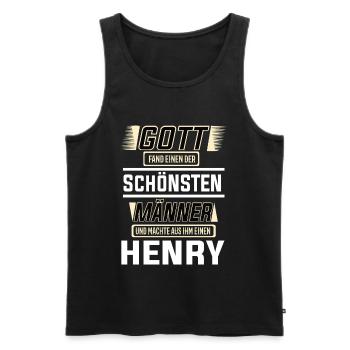 Henry der schönste Mann von Gott geformt Design - Männer Premium Bio Tank Top - Schwarz - Vorne - Michal (187cm)