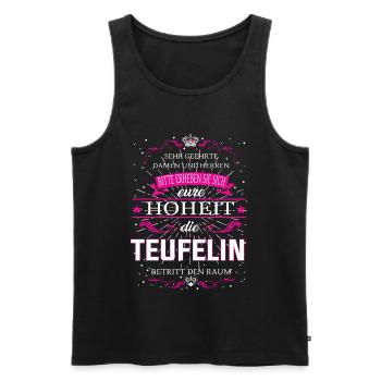 Eure Hoheit die Teufelin betritt den Raum - Männer Premium Bio Tank Top - Schwarz - Vorne - Michal (187cm)
