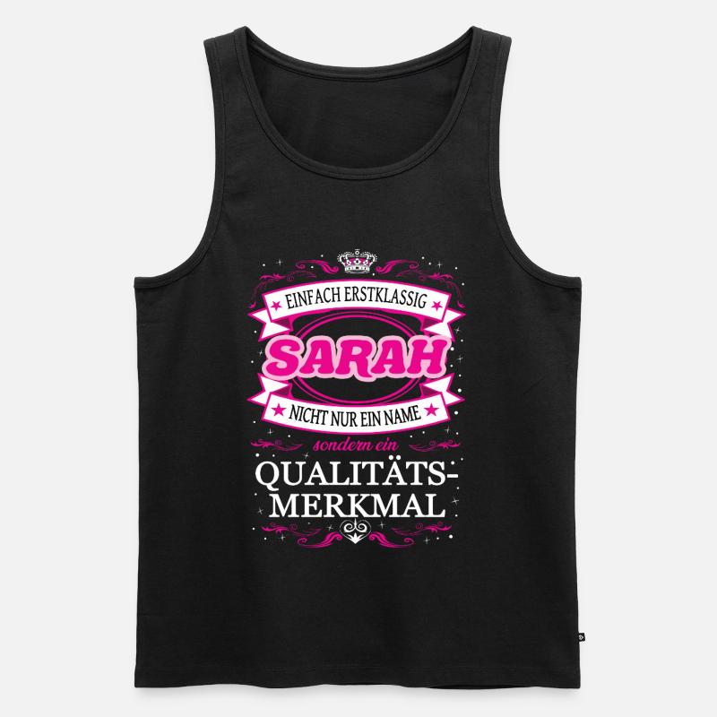 Qualitätsmerkmal Sarah einfach Erstklassig - Männer Premium Bio Tank Top - Schwarz