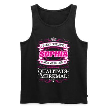 Quality feature Sophia simply first-class - Men's Premium Organic Tank Top - black - Front - Michal (187cm)