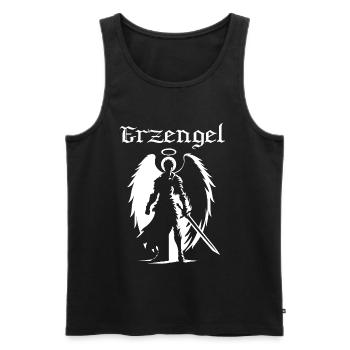 Conception de la silhouette de l’archange – Puissance céleste - Débardeur bio Premium Homme - noir - Devant - Michal (187cm)