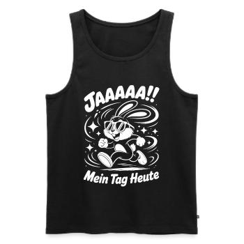 YES My Day Today Bunny - Men's Premium Organic Tank Top - black - Front - Michal (187cm)
