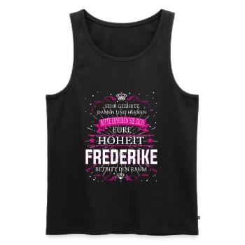 Eure Hoheit Frederike betritt den Raum - Männer Premium Bio Tank Top - Schwarz - Vorne - AI Model Male 178 light (178cm)