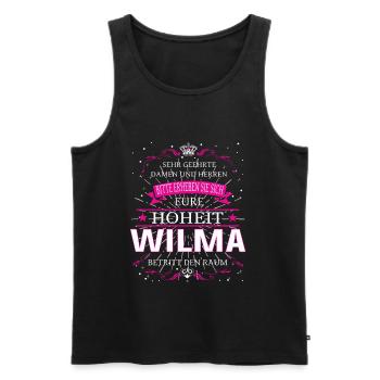 Eure Hoheit Wilma betritt den Raum - Männer Premium Bio Tank Top - Schwarz - Vorne - Michal (187cm)