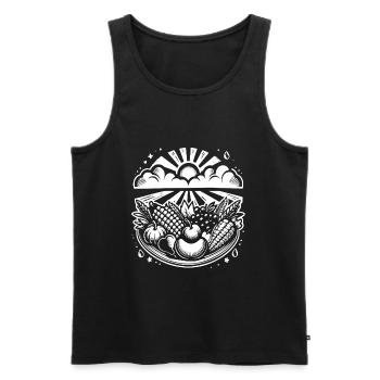 Erntedankfest Silhouetten Design - Männer Premium Bio Tank Top - Schwarz - Vorne - Michal (187cm)