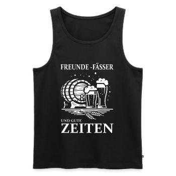 Friends, Kegs & Good Times – Beer Design - Men's Premium Organic Tank Top - black - Front - AI Model Male 178 light (178cm)