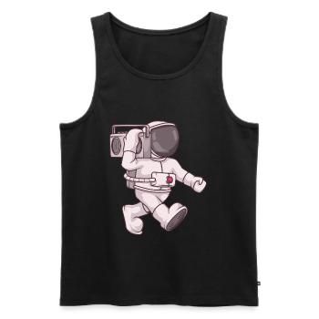 Astronauten-Ghettoblaster - Männer Premium Bio Tank Top - Schwarz - Vorne - AI Model Male 178 light (178cm)