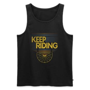 Fahre weiter Radfahrmuster - Männer Premium Bio Tank Top - Schwarz - Vorne - AI Model Male 178 light (178cm)