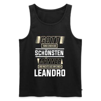 Leandro the Most Beautiful Man Shaped by God Design - Men's Premium Organic Tank Top - black - Front - Michal (187cm)