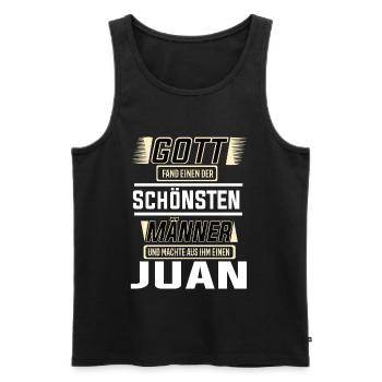 Juan the Most Beautiful Man Shaped by God Design - Men's Premium Organic Tank Top - black - Front - AI Model Male 178 light (178cm)