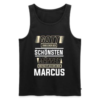 Marcus der schönste Mann von Gott geformt Design - Männer Premium Bio Tank Top - Schwarz - Vorne - AI Model Male 178 light (178cm)