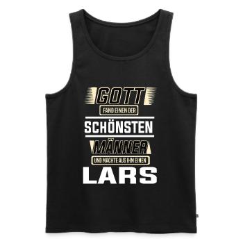 Lars the Most Beautiful Man Shaped by God Design - Men's Premium Organic Tank Top - black - Front - Michal (187cm)
