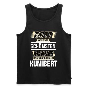 Kunibert the Most Beautiful Man Shaped by God Design - Men's Premium Organic Tank Top - black - Front - Michal (187cm)