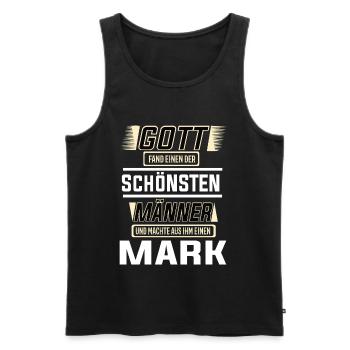 Mark the Most Beautiful Man of God Shaped Design - Men's Premium Organic Tank Top - black - Front - Michal (187cm)