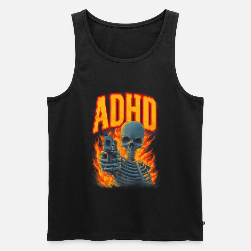 ADHD Skelett - Männer Premium Bio Tank Top - Schwarz