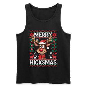 Rentier Rudolph Rote Nase - Weihnachtsgeschenk - Männer Premium Bio Tank Top - Schwarz - Vorne - AI Model Male 178 light (178cm)