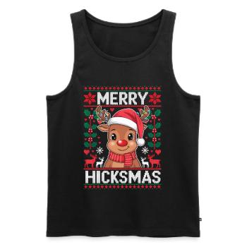Rentier Rudolph Weihnachten  - Männer Premium Bio Tank Top - Schwarz - Vorne - AI Model Male 178 light (178cm)