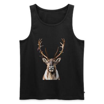 Hirsch Rudolph Frohe Weihnachten süß - Männer Premium Bio Tank Top - Schwarz - Vorne - AI Model Male 178 light (178cm)