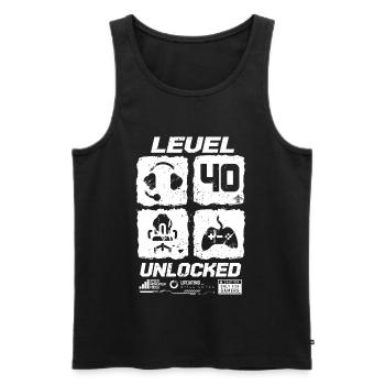 40 Birthday Gamer Level 40 unlocked - Men's Premium Organic Tank Top - black - Front - Michal (187cm)
