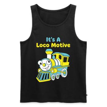 Loco Motive Funny Train Pun Locomotive - Men's Premium Organic Tank Top - black - Front - Michal (187cm)