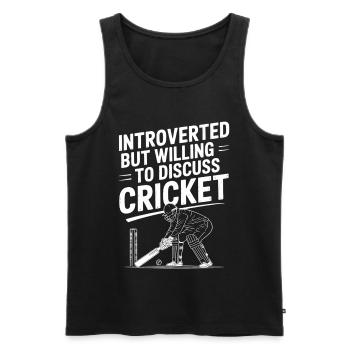 Drôle de cricket : Jeu de cricket vintage - Débardeur bio Premium Homme - noir - Devant - AI Model Male 178 light (178cm)
