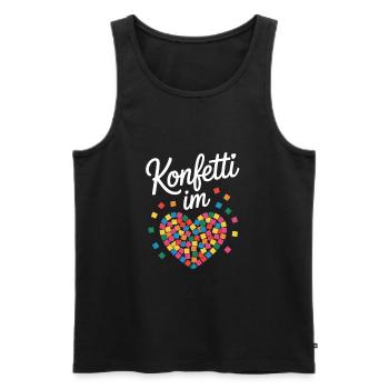 Confetti in the Heart Colorful Carnival Heart - Men's Premium Organic Tank Top - black - Front - Michal (187cm)