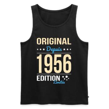 Original seit 1956 – 70-jähriges Jubiläum - Männer Premium Bio Tank Top - Schwarz - Vorne - Michal (187cm)