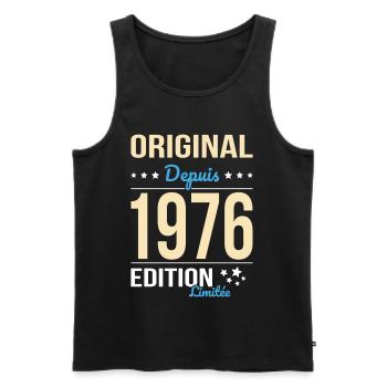 Original seit 1976 – 50-jähriges Jubiläum - Männer Premium Bio Tank Top - Schwarz - Vorne - Michal (187cm)