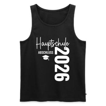 Hauptschule Certificate - Hauptschulabschluss 2026 - Men's Premium Organic Tank Top - black - Front - AI Model Male 178 light (178cm)