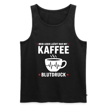 Kaffee Blutdruck Lustiges Mein Leben Läuft kaffee - Débardeur bio Premium Homme - noir - Devant - AI Model Male 178 light (178cm)