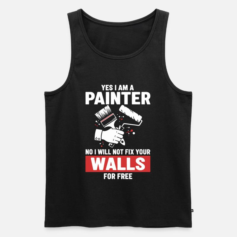 Humor Painter Fixed Not Walls - Men's Premium Organic Tank Top - black