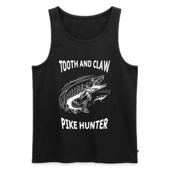 Pike River Fishing Pike Hunter - Men's Premium Organic Tank Top - black - Front - AI Model Male 178 light (178cm)