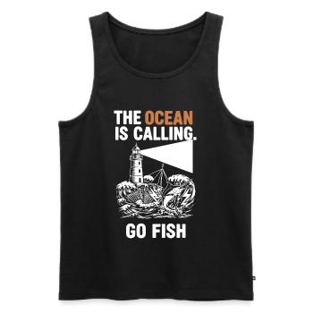 Pêche Mer Ocean Go Fish - Männer Premium Bio Tank Top - Schwarz - Vorne - AI Model Male 178 light (178cm)