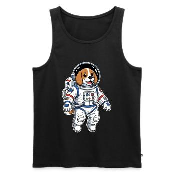 Beagle Dog Space Astronaut Color - Men's Premium Organic Tank Top - black - Front - AI Model Male 178 light (178cm)