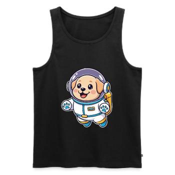 Chien Golden Retriever Astronaute Espace Mignon - Débardeur bio Premium Homme - noir - Devant - Michal (187cm)