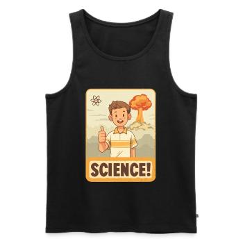 Science Hero: Cartoon Thumbs Up - Männer Premium Bio Tank Top - Schwarz - Vorne - Michal (187cm)