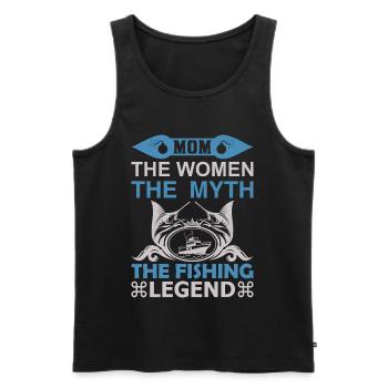 Maman La Femme Le Mythe Don La Légende de la Pêche - Débardeur bio Premium Homme - noir - Devant - Michal (187cm)