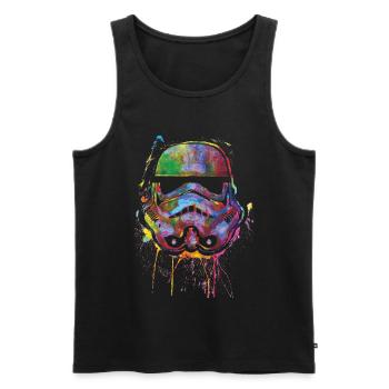 Star Wars Sturmtruppen Helm Painted Artsy Style - Männer Premium Bio Tank Top - Schwarz - Vorne - AI Model Male 178 light (178cm)