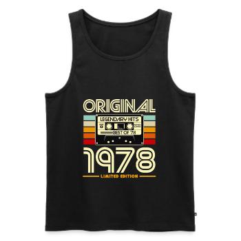 Original 1978 Limited Retro Cassette - Men's Premium Organic Tank Top - black - Front - Michal (187cm)