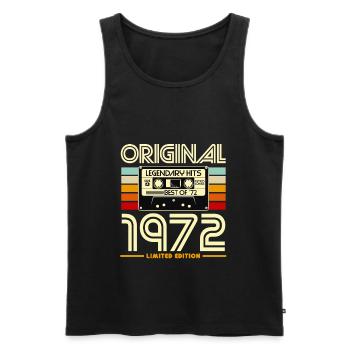 Originale Retro-Kassette von 1972 - Männer Premium Bio Tank Top - Schwarz - Vorne - Michal (187cm)
