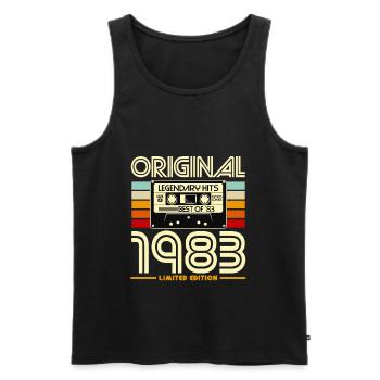 1983 Retro Limited Edition Kassette - Männer Premium Bio Tank Top - Schwarz - Vorne - Michal (187cm)
