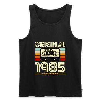 1985 Cassette Retro Legend Hits - Men's Premium Organic Tank Top - black - Front - Michal (187cm)