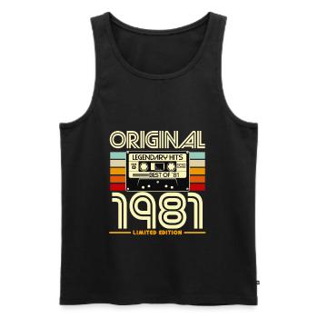 Original 1981 Cassette Limited - Men's Premium Organic Tank Top - black - Front - Michal (187cm)