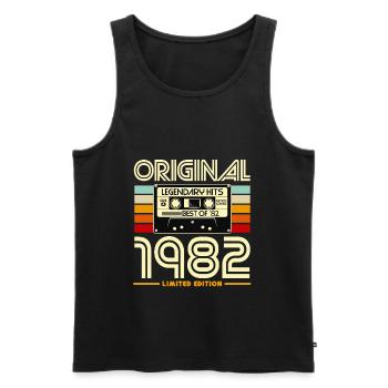 1982 Limited Edition Cassette - Men's Premium Organic Tank Top - black - Front - AI Model Male 178 light (178cm)