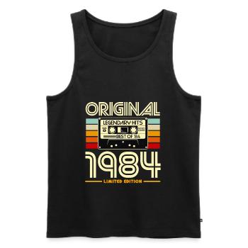 Original 1984 Retro Cassette - Débardeur bio Premium Homme - noir - Devant - AI Model Male 178 light (178cm)