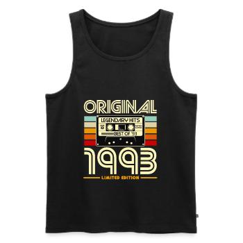 Original 1993 Retro Cassette - Men's Premium Organic Tank Top - black - Front - AI Model Male 178 light (178cm)