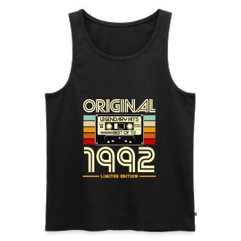 Original 1992 Legendary Cassette - Men's Premium Organic Tank Top - black - Front - AI Model Male 178 light (178cm)